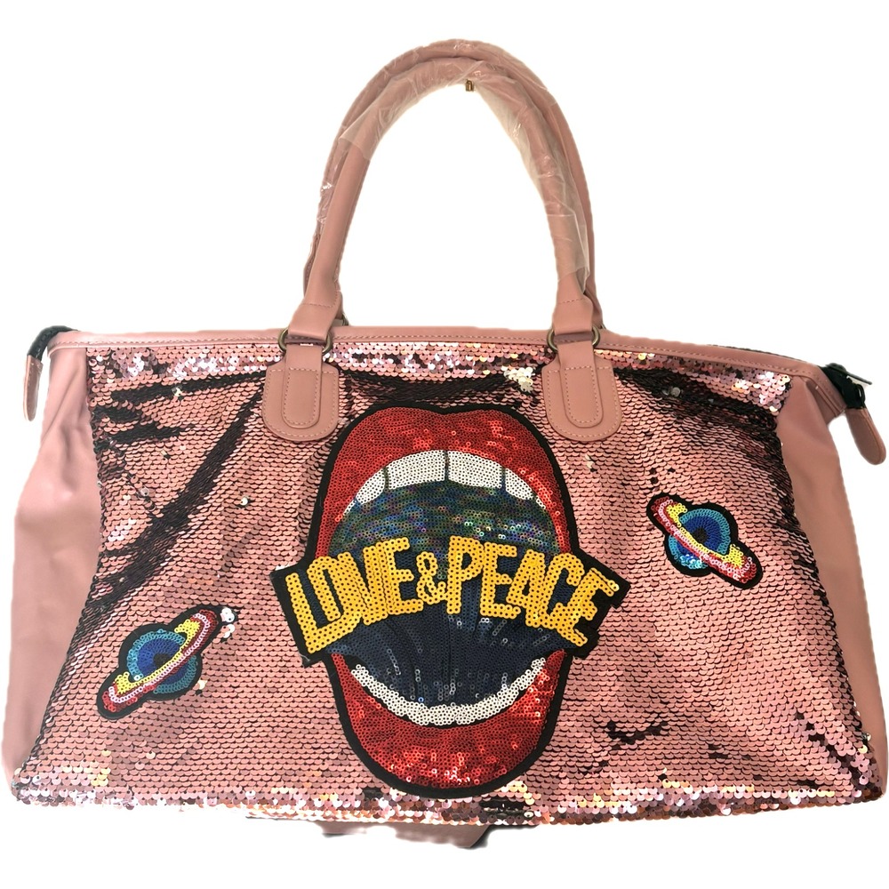 Cosmic Expression Pink Sequins Duffle‎ Bag, by Veritythreds, New - Picture 3 of 4